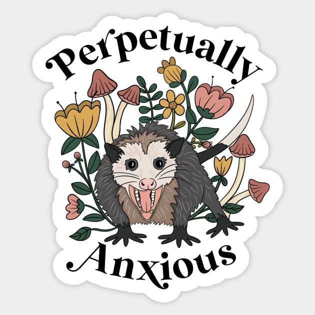 Perpetually Anxious Possum Sticker by RememberNovember